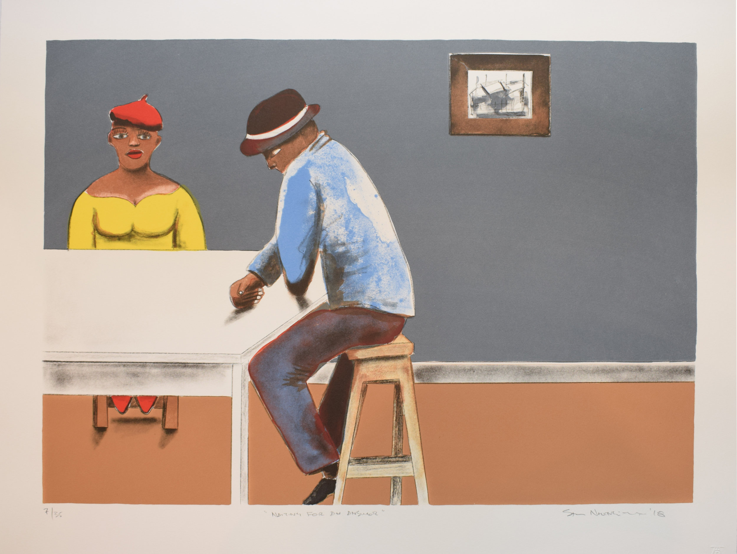 Sam Nhlengethwa - Waiting for an Answer - 7of35