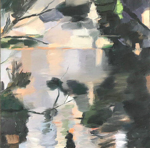 Crystal Pools 3 Study,Oil on Board