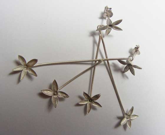 Nic Bladen-Penta star earrings (long)