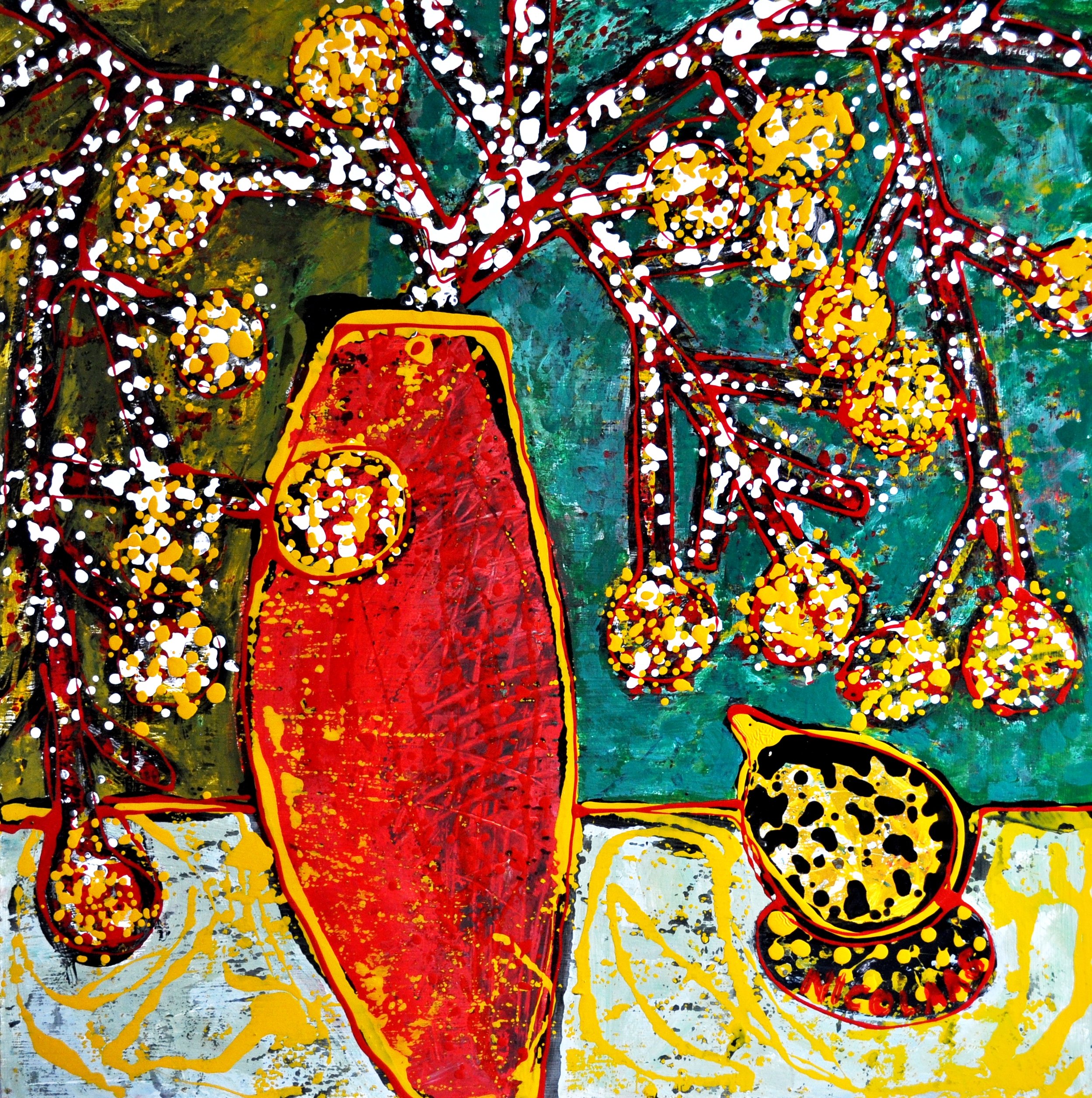 Nicolaas Maritz - Red Vase with Speckled Lemon 2018