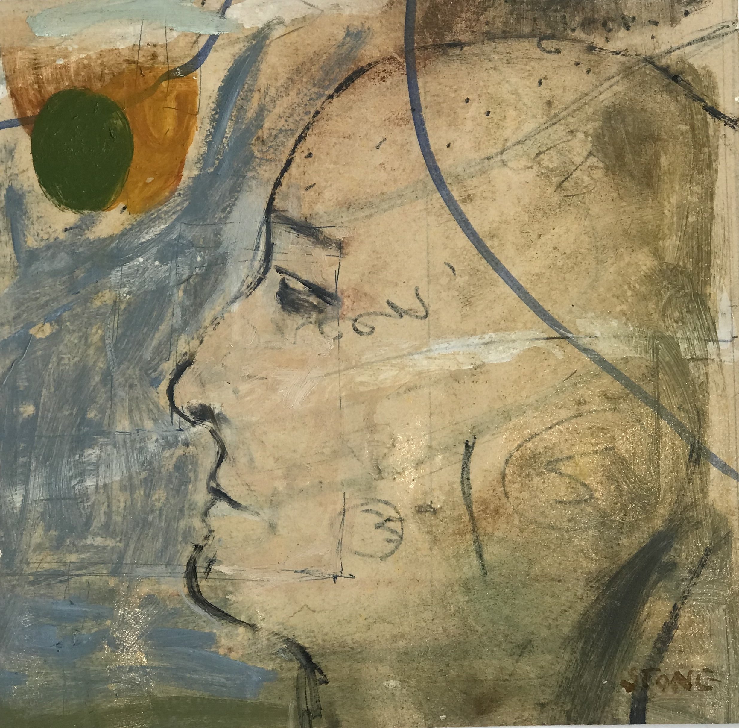 Simon Stone, Study for Reading the Text, Oil on Paper