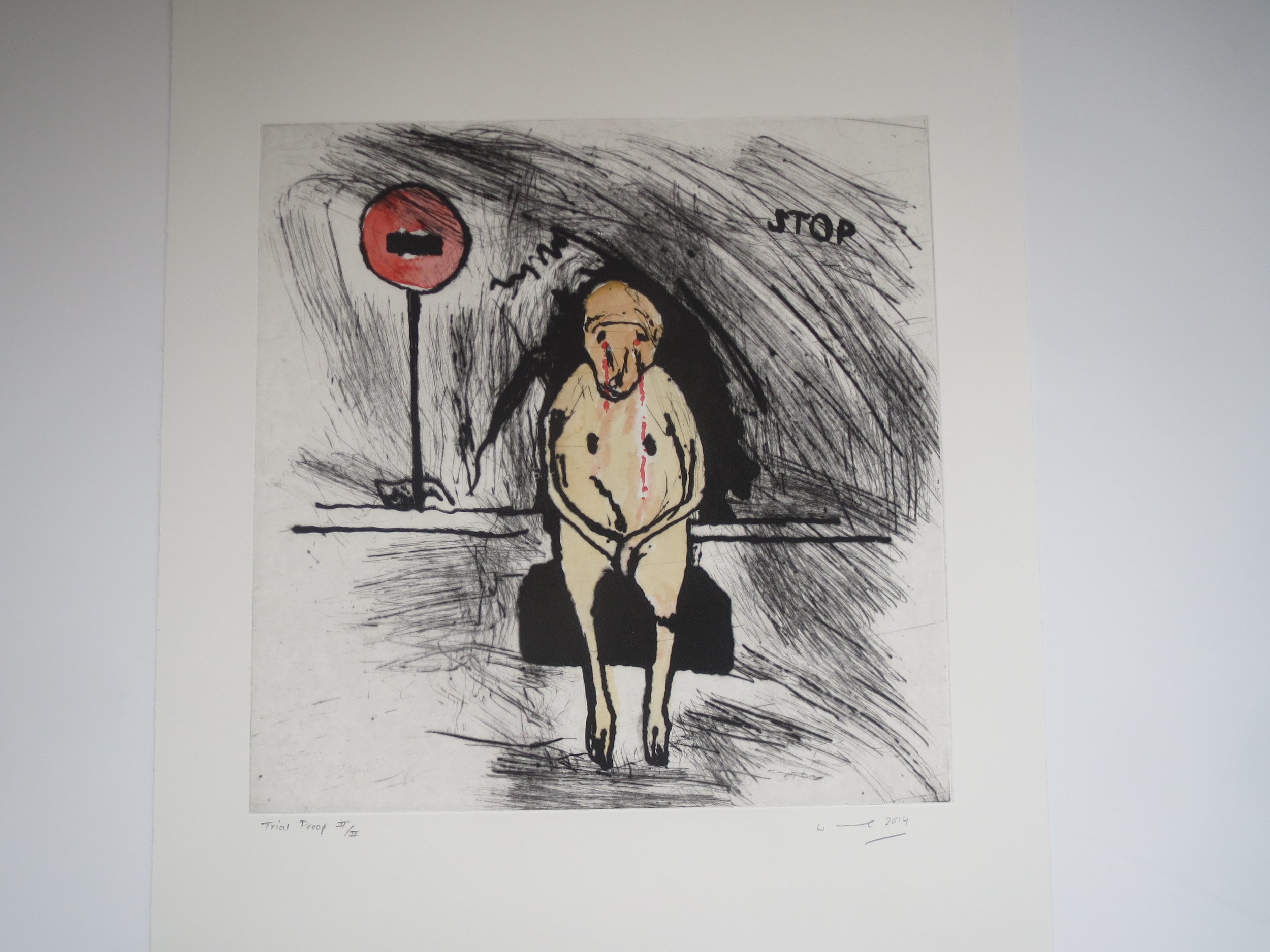 Baboon 2 - with Ink- Wilma Cruise, Drypoint