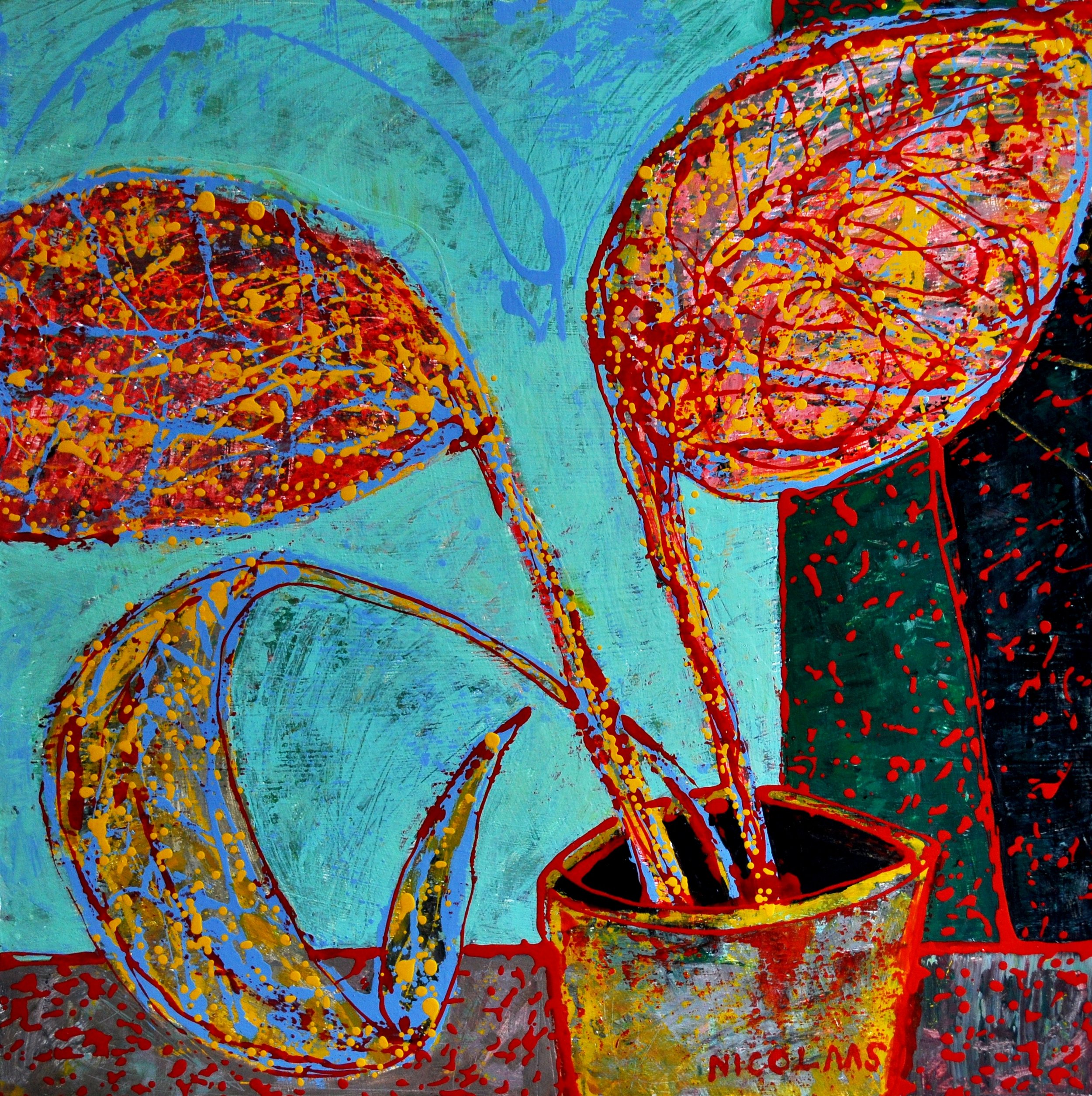 Nicolaas Maritz - Autumnal Vase View 2018, Enamel on Board