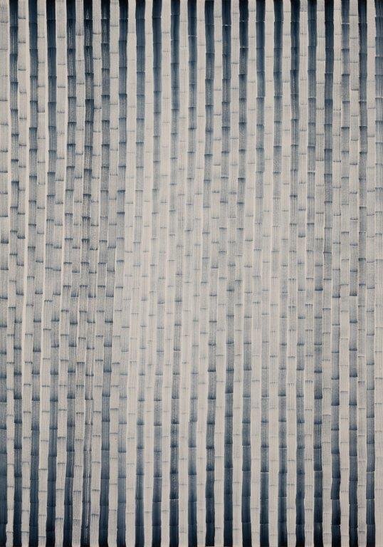 Cathy Abraham, Alternate realities Indigo, 2023, oil on Fabriano Rosaspina papegsm, ()