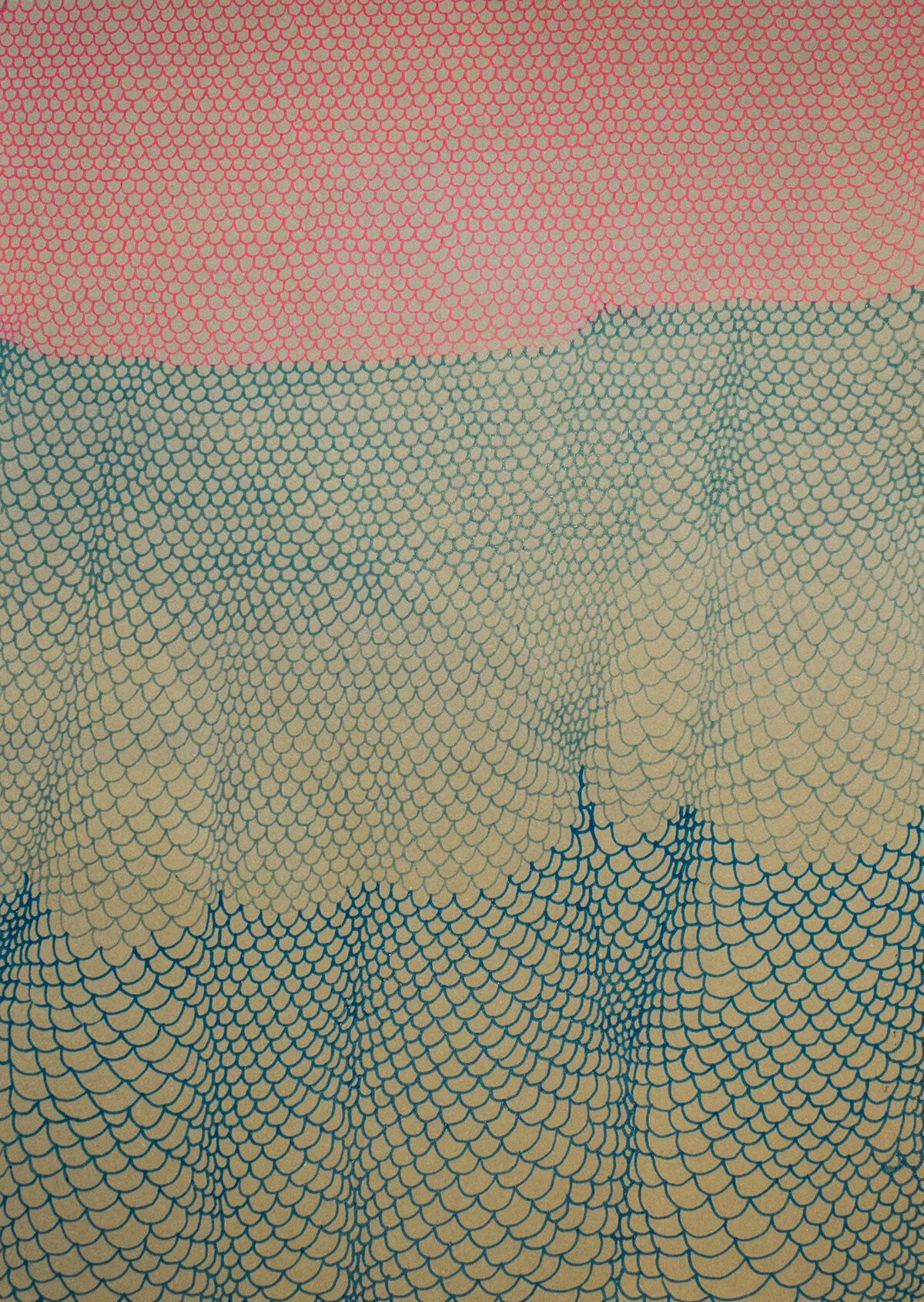 Till the Ink Runs Out 2 (pink, turquoise &amp; blue),  Gel pen on 120gsm Fabriano paper, , 2020