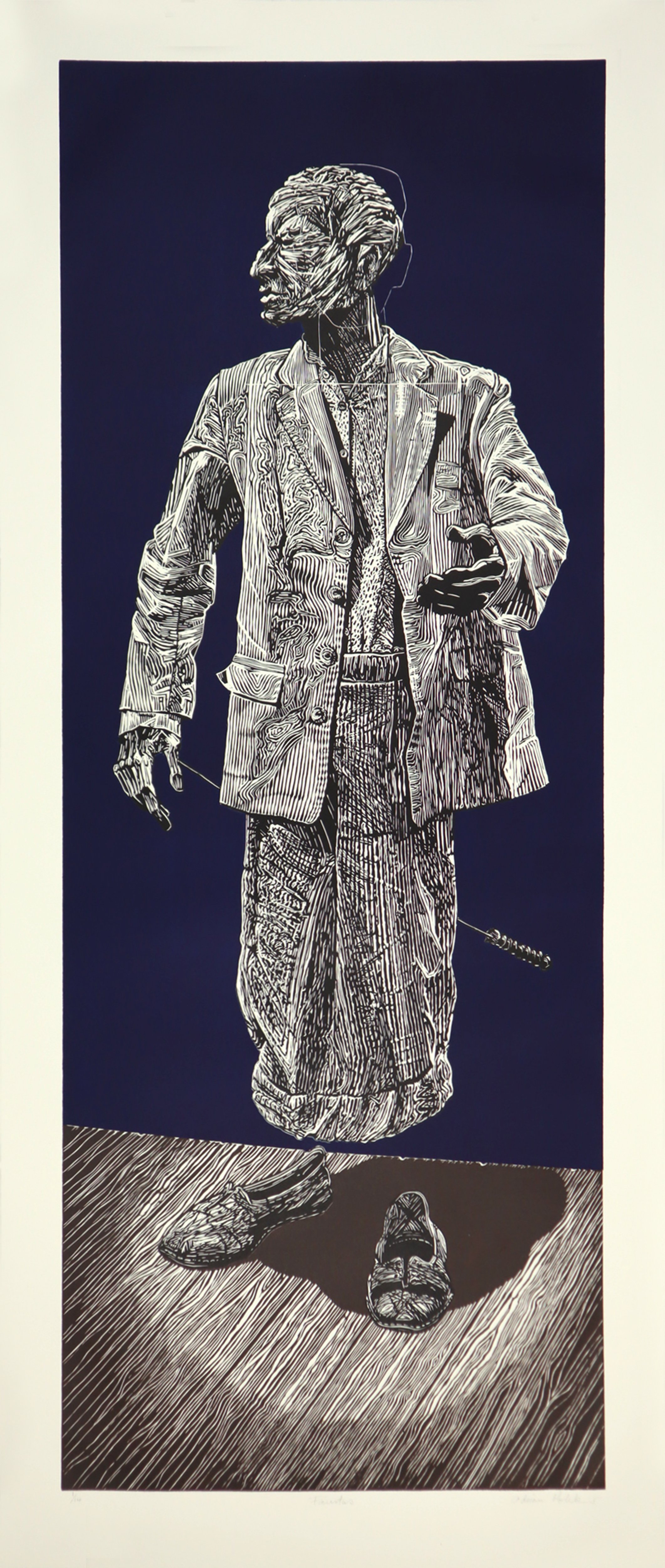 Adrian Kohler -  Faustus -   - 175cm x 72.5cm  - 2023
