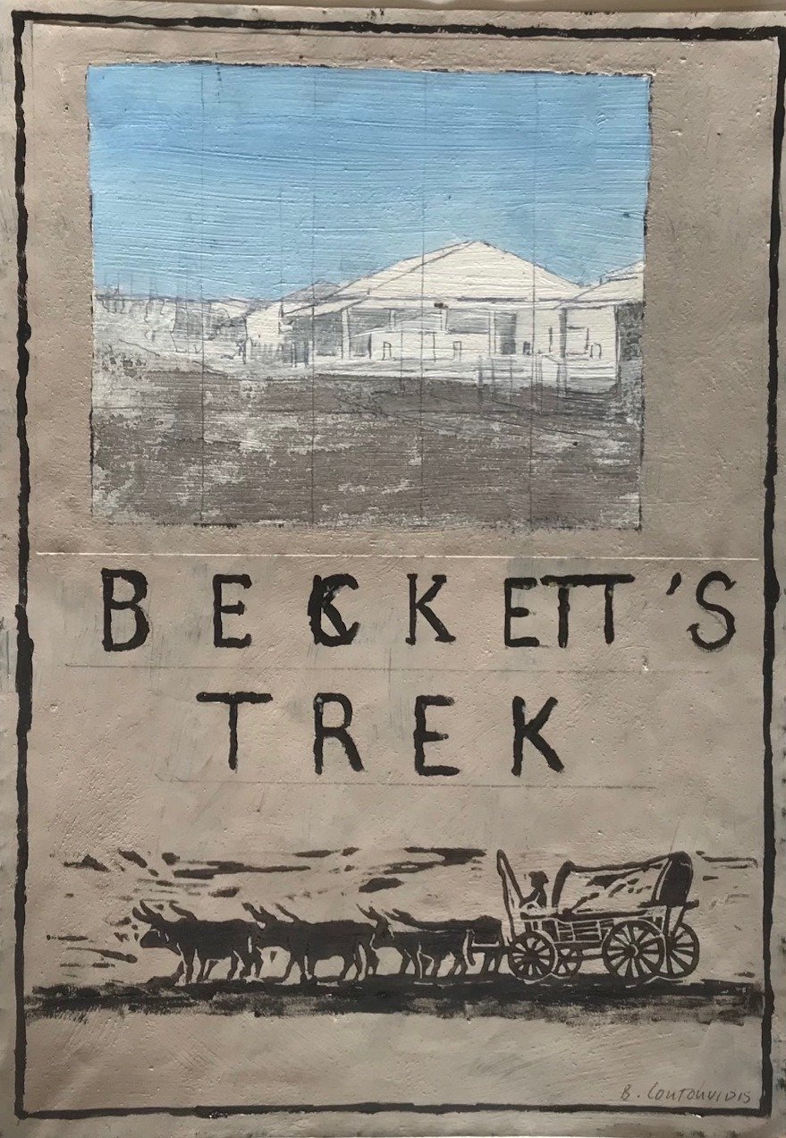 Ben Coutouvidis, Envelope Becketts trek, Oil on Paper