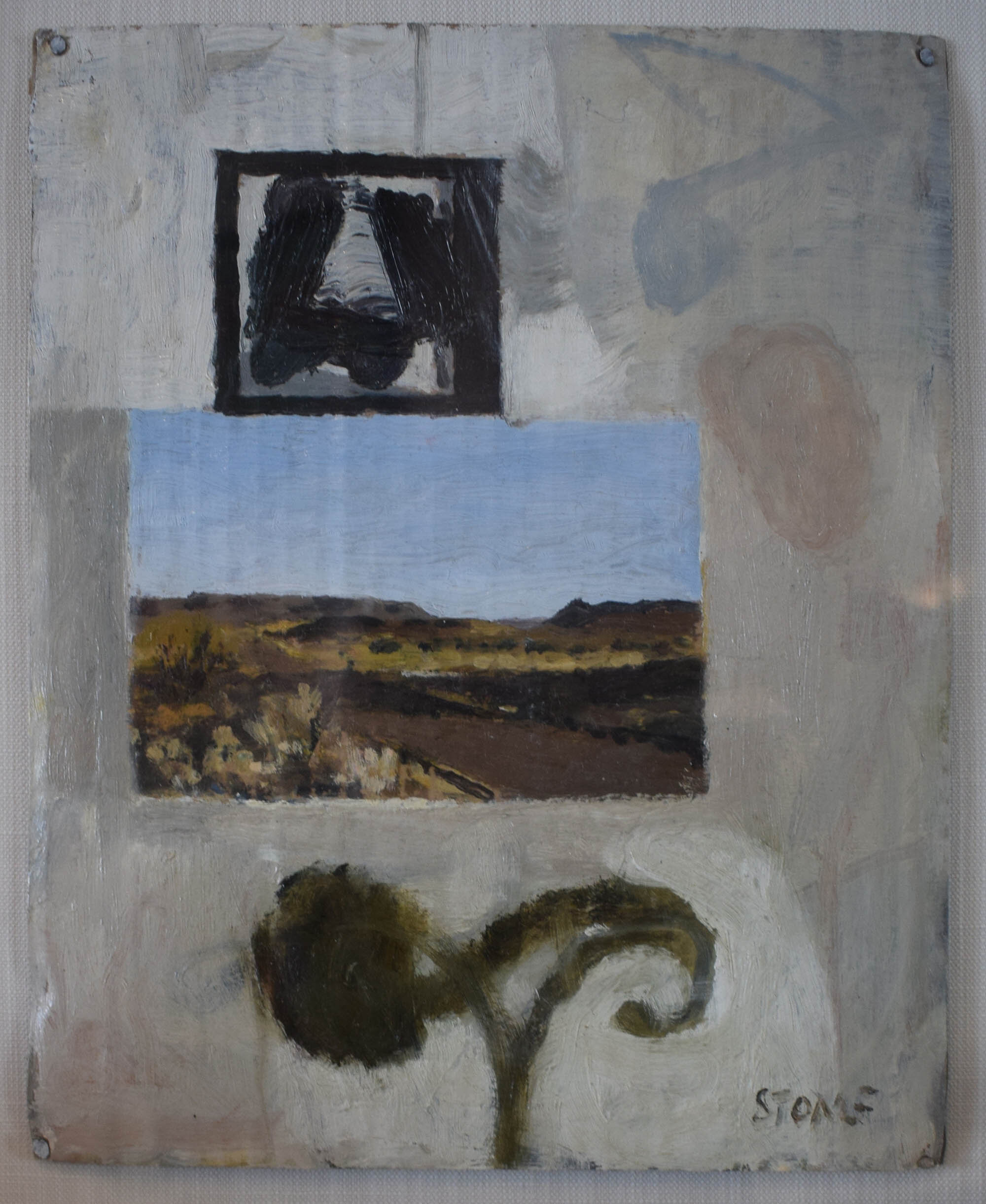 Simon Stone - Small Landscape Wrought Iron Close, Oil on Cardboard on Canvas Board