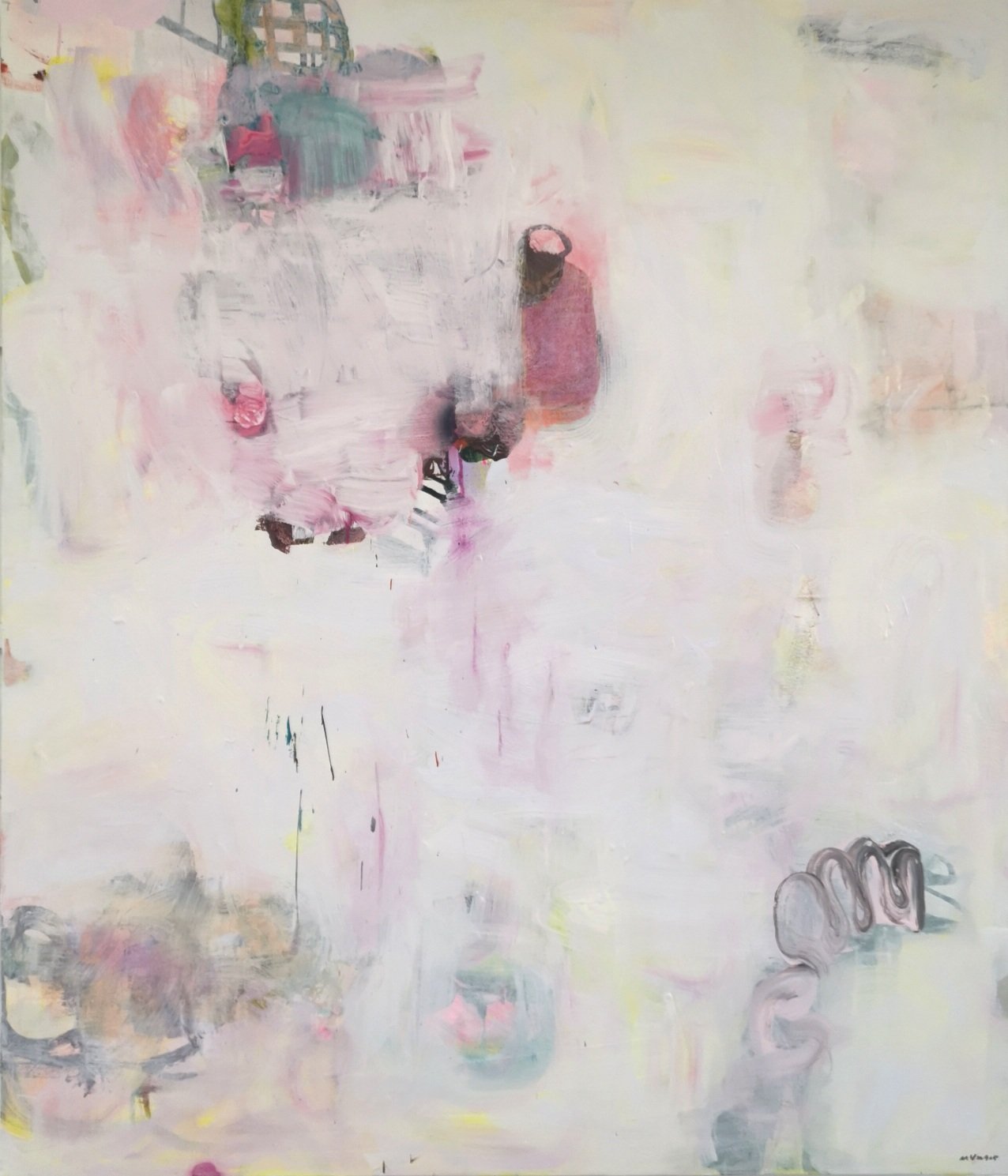 Mary Visser - Slow Drive Flotsam,  and Spray paint on Canvas