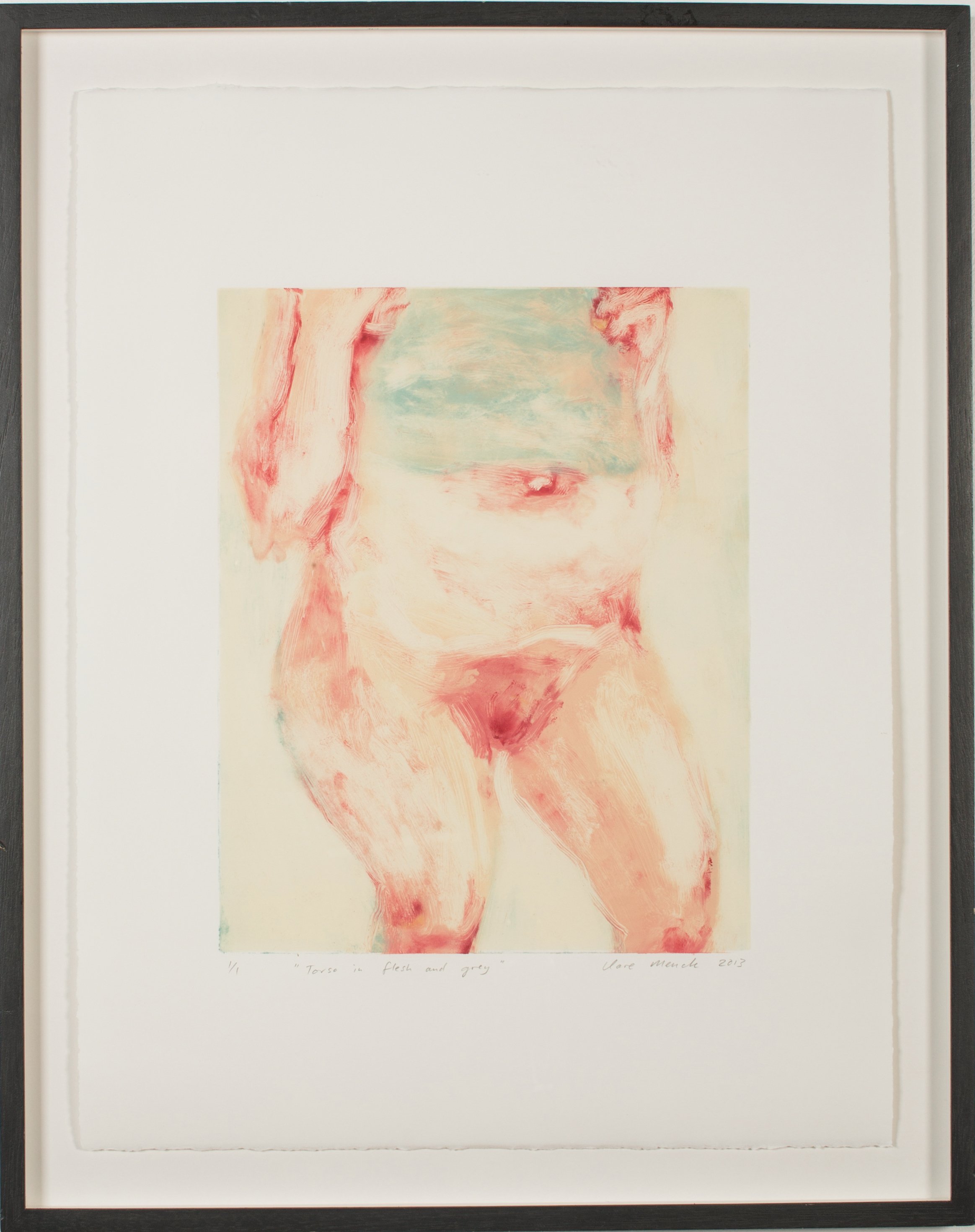 Clare Menck, Torso in Flesh and Grey, Monotype