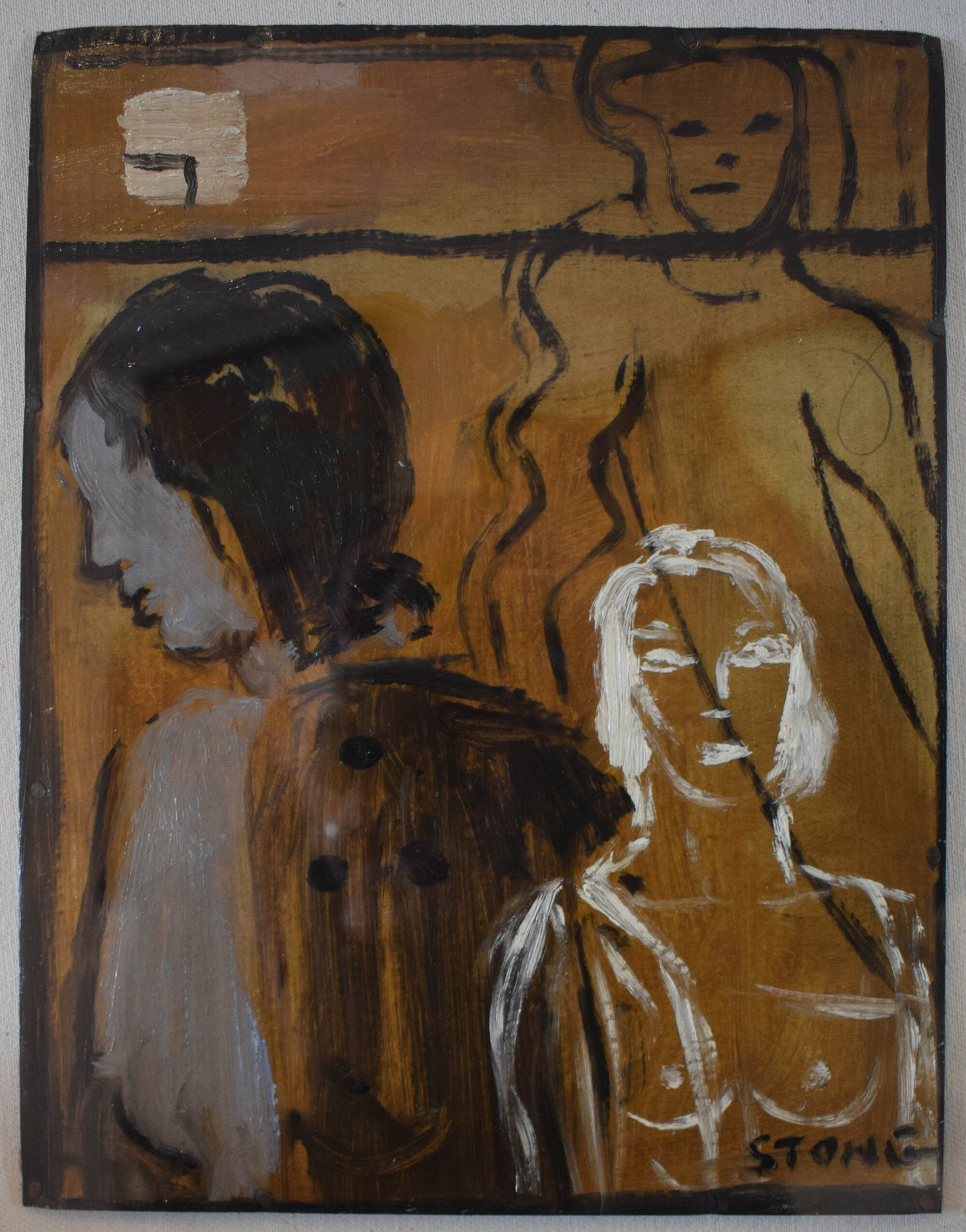 Simon Stone - No Eye, Oil on Cardboard on Canvas Board