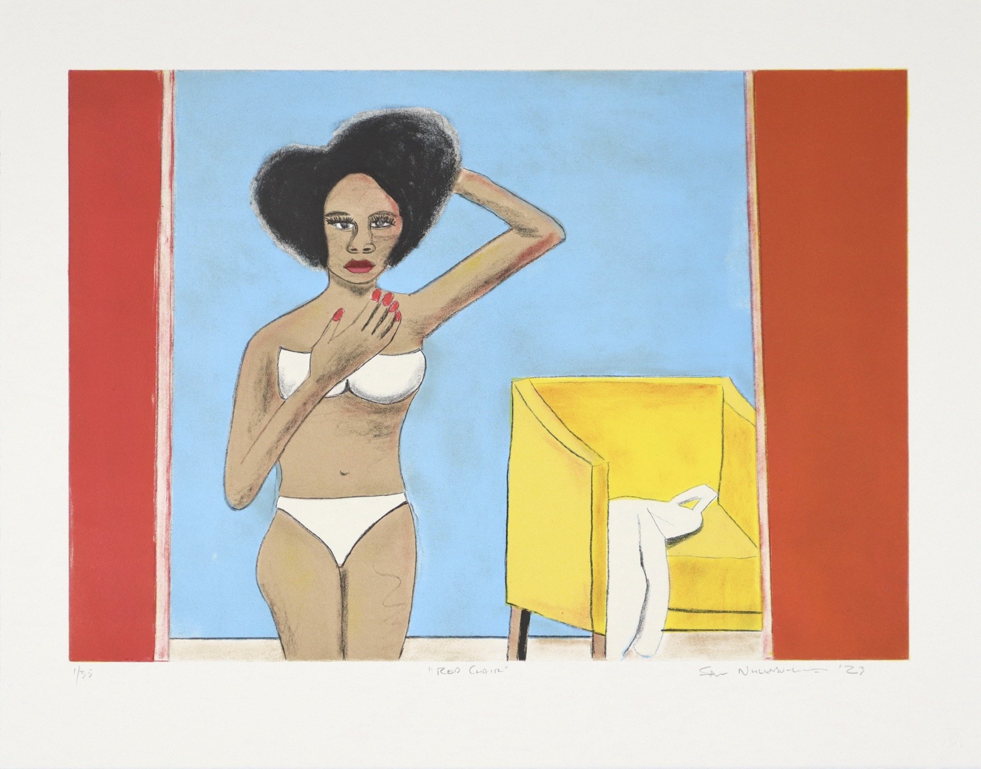 Sam-Nhlengethwa-Red Chair