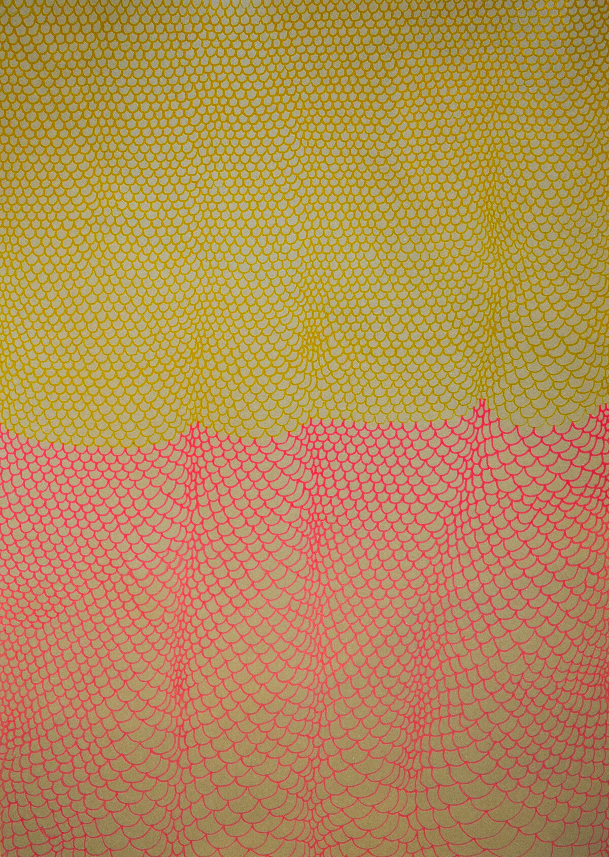 Till the Ink Runs Out 1 (yellow &amp; pink),  Gel pen on 120gsm Fabriano paper, , 2020