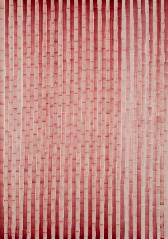 Cathy Abraham, Alternate realitites red, 2023, oil on Fabriano Rosaspina papegsm, ()
